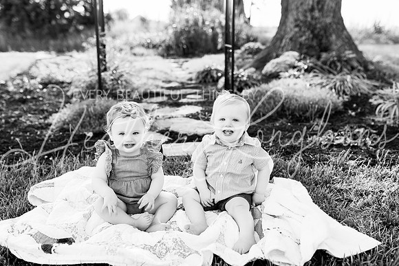 Cochren Twins One Year-18BW
