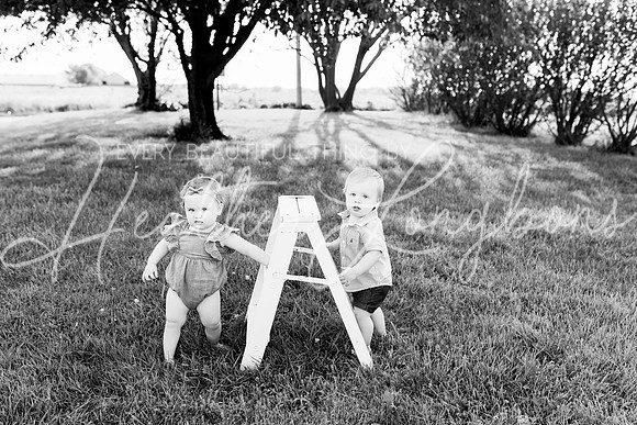 Cochren Twins One Year-69BW